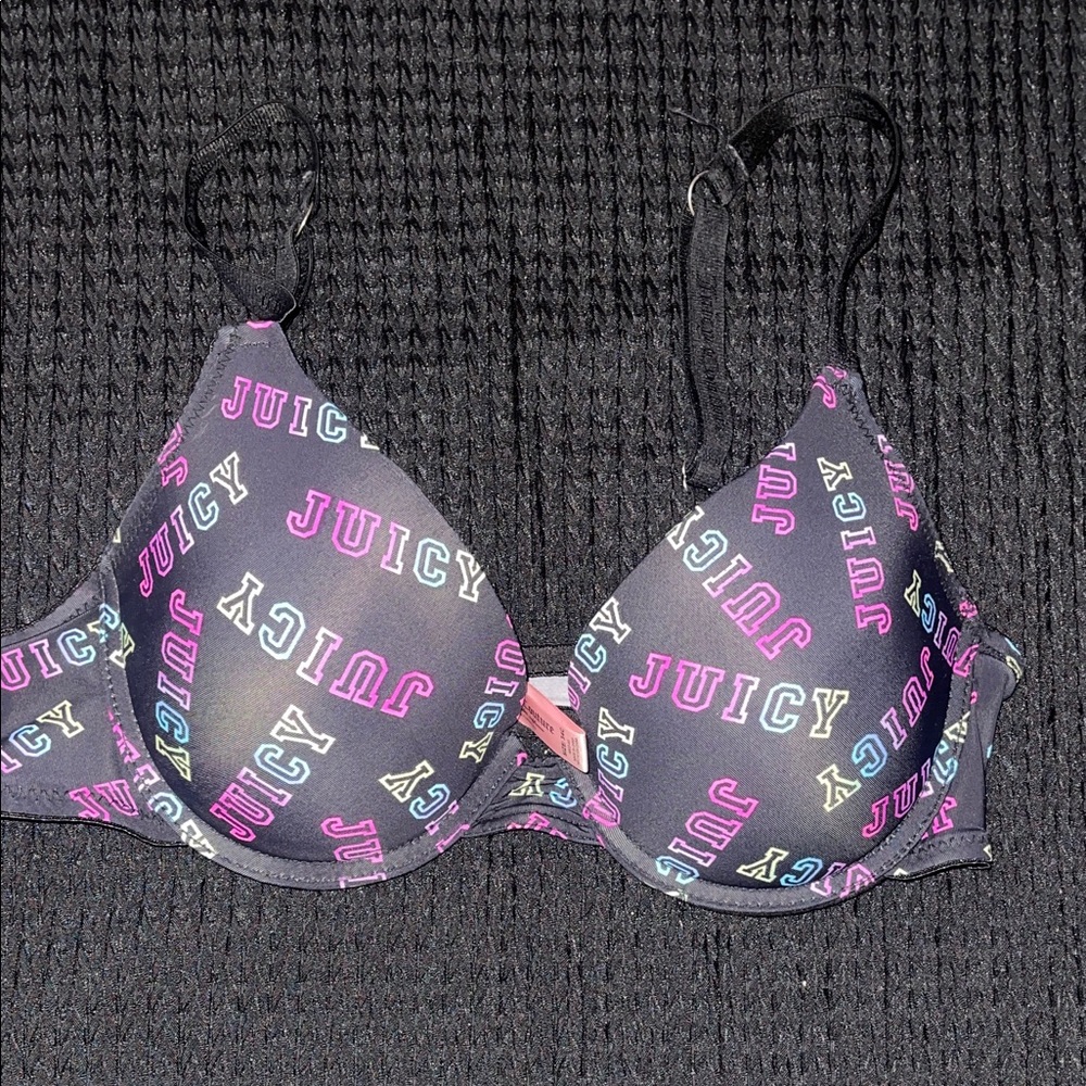 Juicy Couture Black Bra with Vibrant Logo